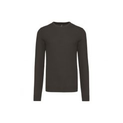Sweter z okrągłym dekoltem Kariban. Szare swetry męskie KARIBAN, bez wzorów, bez kołnierzyka, bez ramiączek. Za 185.00 zł.
