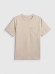 4F T-shirt regular gładki męski - beżowy M. Brązowe t-shirty męskie 4f, m, bez wzorów, z bawełny, bez kołnierzyka, bez ramiączek. Za 79.99 zł.