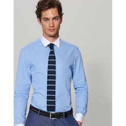 Bawełniana koszula slim fit - Niebieski. Niebieskie koszule męskie Reserved, m, z bawełny. Za 119.99 zł.