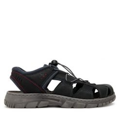 Sandały Josef Seibel. Czarne sandały męskie Josef Seibel, bez zapięcia. Za 279.99 zł.