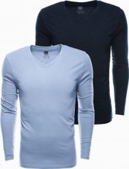 Ombre Zestaw longsleeve męski z długim rękawem - mix 2-pak V6 Z41 XXL. Koszulki męskie z długim rękawem Ombre, m, bez wzorów, bez kołnierzyka, bez ramiączek. Za 139.99 zł.