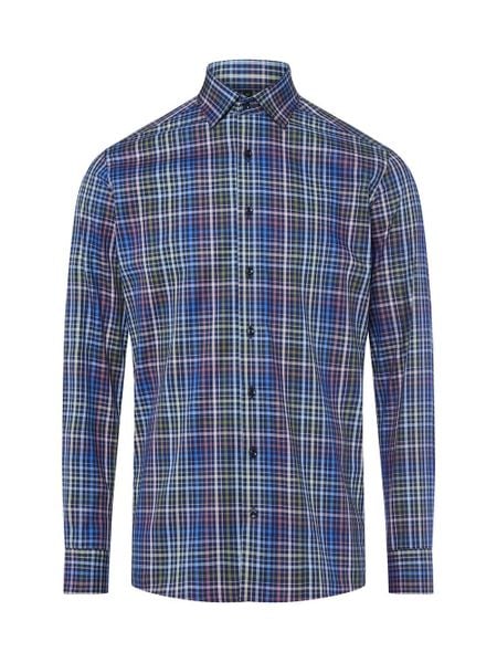 Finshley & Harding Męska koszula biznesowa Mężczyźni Modern Fit Bawełna niebieski|zielony w kratkę, 45. Niebieskie koszule męskie Finshley & Harding, m, bez wzorów, z bawełny, bez kołnierzyka, bez ramiączek. Za 159.95 zł.