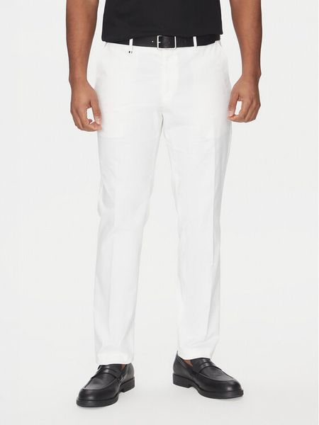 BOSS Spodnie materiałowe C-Genius 50534612 Biały Slim Fit. Białe spodnie na co dzień męskie Boss, bez wzorów, z bawełny. Za 349.99 zł.
