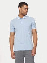 Boss Polo Parlay 190 50494697 Błękitny Regular Fit. Niebieskie koszulki polo męskie Boss, m, bez wzorów, z bawełny, bez kołnierzyka, bez ramiączek. Za 259.99 zł.