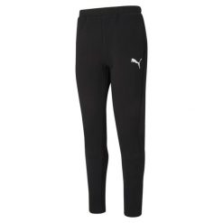 Spodnie męskie Puma EVOSTRIPE. Czarne długie spodnie sportowe męskie Puma, bez wzorów, z dresówki, na fitness i siłownię. Za 290.00 zł.