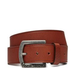 Pasek Męski Pepe Jeans. Brązowe paski męskie Pepe Jeans, bez wzorów, z jeansu. Za 179.99 zł.