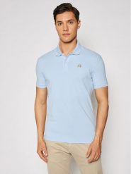La Martina Polo Piquet CCMP02 PK001 Błękitny Slim Fit. Niebieskie koszulki polo męskie La Martina, m, bez wzorów, z bawełny, bez kołnierzyka, bez ramiączek. Za 269.99 zł.