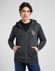 MESKA BLUZA LEE ELEVATED ESS ZIP HOODIE WASHED BLACK 112371841. Czarne bluzy nierozpinane męskie Lee, s, bez wzorów, bez ramiączek, bez kaptura. Za 189.99 zł.