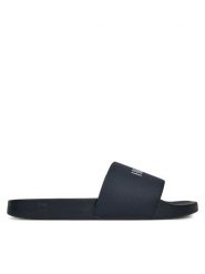 Tommy Hilfiger Klapki Hilfiger Print Tumble Pool Slide FM0FM05505 Granatowy. Niebieskie klapki i japonki męskie Tommy Hilfiger, bez wzorów, ze skóry. Za 129.99 zł.