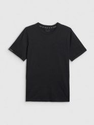 4F T-shirt regular gładki męski - czarny 3XL. Czarne t-shirty męskie 4f, m, bez wzorów, z bawełny, bez kołnierzyka, bez ramiączek. Za 59.99 zł.