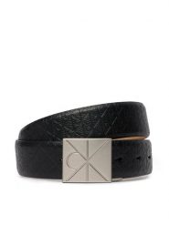 Calvin Klein Pasek Emblem Plaque W/ Aop 35Mm Adj LV04D7082G Czarny. Czarne paski męskie Calvin Klein, bez wzorów, ze skóry. Za 289.99 zł.