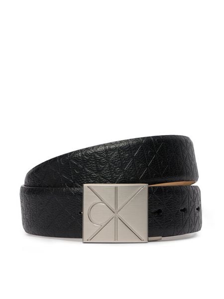 Calvin Klein Pasek Emblem Plaque W/ Aop 35Mm Adj LV04D7082G Czarny. Czarne paski męskie Calvin Klein, bez wzorów, ze skóry. Za 289.99 zł.