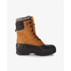 Ocieplane, wodoodporne buty zimowe Kilpi ANTARTIC HIGH WP-M. Brązowe buty trekkingowe męskie Kilpi, na zimę, bez wzorów, z nylonu, sportowe, bez obcasa, bez zapięcia. Za 473.69 zł.
