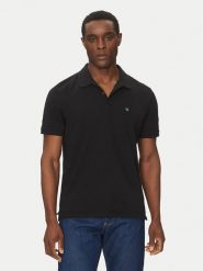 Calvin Klein Jeans Polo LV040EM269 Czarny Regular Fit. Czarne koszulki polo męskie Calvin Klein Jeans, l, bez wzorów, z bawełny, bez kołnierzyka, bez ramiączek. Za 189.99 zł.