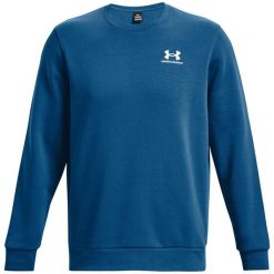 Bluza Under Armour Essential Fleece. Białe bluzy bez kaptura męskie Under Armour, bez wzorów, bez kaptura. Za 264.60 zł.