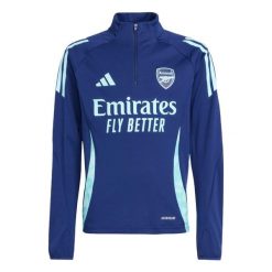 Bluza Arsenal Tiro 24 Training. Niebieskie bluzy nierozpinane męskie ADIDAS, bez wzorów, z dresówki, sportowe, bez ramiączek, bez kaptura. W wyprzedaży za 231.85 zł.
