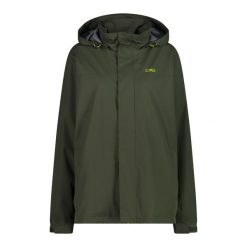 Kurtka przeciwdeszczowa z kapturem CMP Snaps. Zielone kurtki męskie CMP, bez wzorów, z puchu, sportowe, bez ramiączek, z kapturem. Za 340.00 zł.