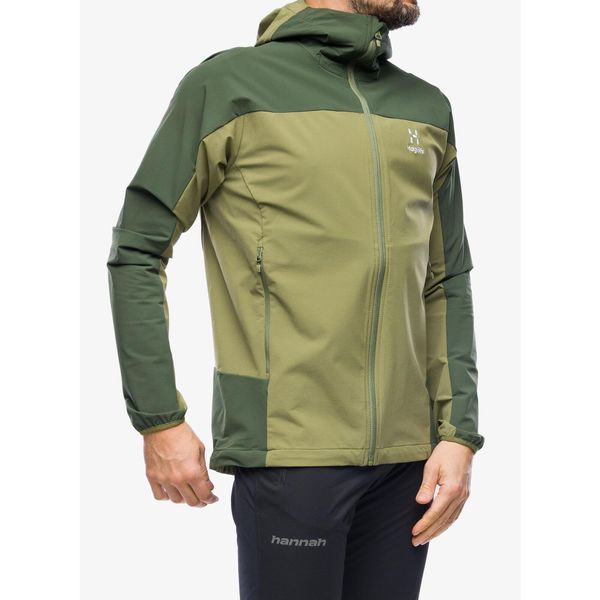 Kurtka softshell męska Haglofs Moran Softshell Hood. Zielone kurtki męskie Haglöfs, m, bez wzorów, z softshellu, sportowe, bez ramiączek, bez kaptura. Za 634.99 zł.