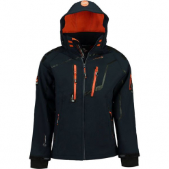 Kurtka softshellowa "Trillo" w kolorze granatowym. Niebieskie kurtki męskie Canadian Peak, z nadrukiem. W wyprzedaży za 318.95 zł.