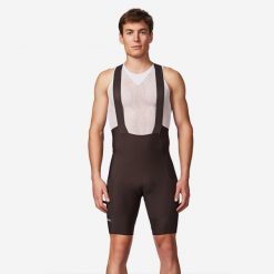 Spodenki rowerowe szosowe męskie Van Rysel Endurance EDR. Brązowe szorty sportowe męskie VAN RYSEL, bez wzorów, sportowe, z podwyższonym stanem. Za 219.99 zł.