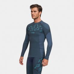 Bluza termoaktywna męska Alpinus Gausdal. Niebieskie bluzy nierozpinane męskie Alpinus, m, bez wzorów, bez ramiączek, bez kaptura. Za 129.00 zł.