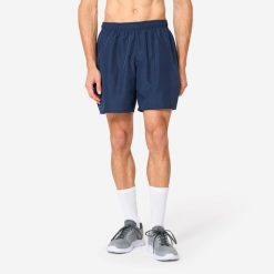 Spodenki fitness cardio męskie Domyos. Niebieskie szorty sportowe męskie DOMYOS, bez wzorów, z materiału, sportowe. Za 19.99 zł.
