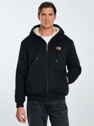 Bluza męska ocieplana barankiem czarna Milar 906. Czarne bluzy z kapturem męskie Big Star, l, z aplikacjami, z dzianiny, z kapturem. Za 349.99 zł.