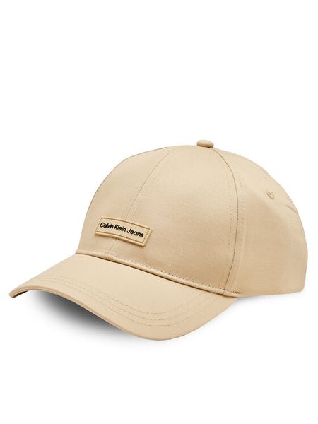Calvin Klein Jeans Czapka z daszkiem Inst Patch Cap K50K512141 Beżowy. Brązowe czapki męskie Calvin Klein Jeans, bez wzorów, z jeansu. Za 99.99 zł.