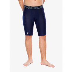 Spodenki treningowe męskie Under Armour HeatGear Pocket Long Shorts. Niebieskie szorty sportowe męskie Under Armour, bez wzorów, sportowe. Za 129.99 zł.
