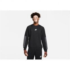 Bluza sportowa męska Nike Air Nsw Brushed-back Fleece. Czarne bluzy nierozpinane męskie Nike, m, bez wzorów, sportowe, bez ramiączek, bez kaptura. Za 391.00 zł.
