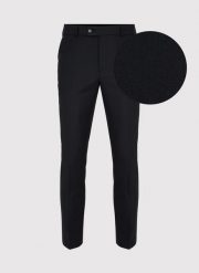 PAKO LORENTE – Czarne spodnie garniturowe. Czarne eleganckie spodnie męskie Pako Lorente, bez wzorów, z elastanu, eleganckie. Za 599.99 zł.
