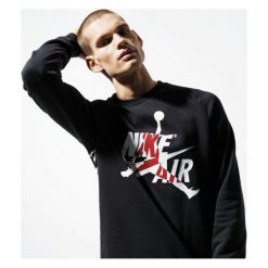Jordan Bluza M J Jumpman Classics Crew , czarny, rozmiar M. Czarne bluzy nierozpinane męskie Nike, m, z aplikacjami, z bawełny, sportowe, bez ramiączek, bez kaptura. Za 259.99 zł.