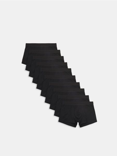 Bokserki classic 10 pack - czarny. Czarne bokserki męskie Sinsay, l, bez wzorów. Za 79.99 zł.