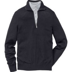 Sweter Regular Fit bonprix czarny. Czarne swetry męskie bonprix, bez wzorów, bez kołnierzyka, bez ramiączek. Za 44.99 zł.