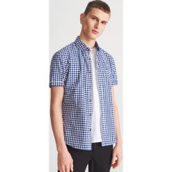 Koszula slim fit w kratę - Granatowy. Koszule męskie marki Reserved. Za 79.99 zł.
