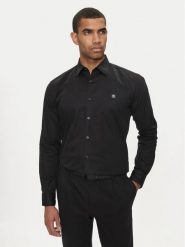 Hugo Koszula Ermo 50505315 Czarny Slim Fit. Czarne koszule męskie Hugo, m, bez wzorów, z bawełny, bez kołnierzyka, bez ramiączek. Za 339.99 zł.