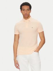 Tommy Hilfiger Polo 1985 MW0MW17771 Koralowy Slim Fit. Pomarańczowe koszulki polo męskie Tommy Hilfiger, m, bez wzorów, z bawełny, bez kołnierzyka, bez ramiączek. Za 219.99 zł.