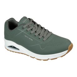 Tenisówki Skechers Model Uno - Stand On Air Kolor Zielony. Zielone trampki męskie Skechers, bez wzorów, z materiału, bez zapięcia. Za 354.50 zł.