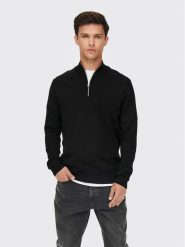 Only & Sons Sweter Wyler 22021264 Czarny Regular Fit. Czarne kardigany męskie Only & Sons, bez wzorów, z wiskozy, bez kołnierzyka, bez ramiączek. Za 89.99 zł.