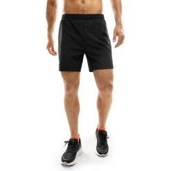 Męskie krótkie spodenki do biegania 2 w 1 Fitness Siroko Admix Black. Czarne szorty sportowe męskie SIROKO, bez wzorów, z materiału. Za 168.00 zł.