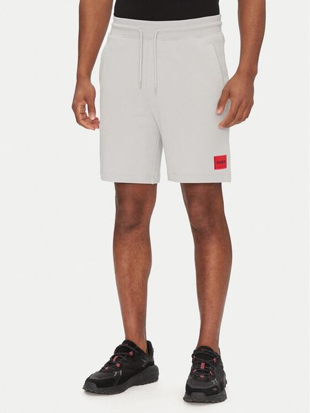 HUGO Szorty sportowe Diz222 50466196 Szary Regular Fit. Szare szorty sportowe męskie Hugo, bez wzorów, z bawełny, sportowe. Za 239.99 zł.