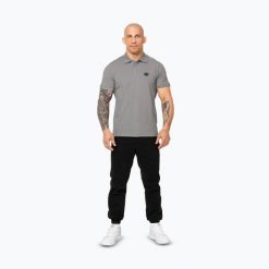 Koszulka polo męska Pitbull Polo Jersey Small Logo. Szare koszulki polo męskie PITBULL, m, bez wzorów, z jersey, bez kołnierzyka, bez ramiączek. Za 99.99 zł.