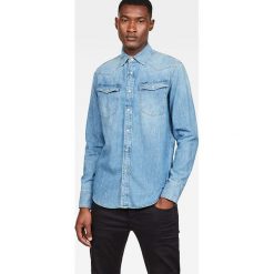 Dżinsowa koszula "3301" - Slim fit - w kolorze niebieskim. Niebieskie koszule męskie G-Star, l, bez wzorów, z bawełny, bez kołnierzyka, bez ramiączek. W wyprzedaży za 235.95 zł.