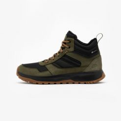 Buty turystyczne męskie Quechua NH500 skóra. Brązowe buty trekkingowe męskie QUECHUA, na zimę, bez wzorów, ze skóry, sportowe, bez obcasa, bez zapięcia. Za 269.99 zł.