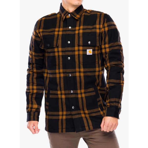 Koszula turystyczna męska Carhartt Roane Hooded Shirt Jac. Czarne koszule męskie Carhartt, m, bez wzorów, bez kołnierzyka, bez ramiączek. Za 476.99 zł.