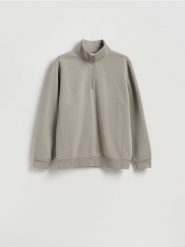 Bluza ze stójką - jasnozielony. Zielone bluzy nierozpinane męskie Reserved, l, bez wzorów, z bawełny, bez ramiączek, bez kaptura. Za 119.99 zł.