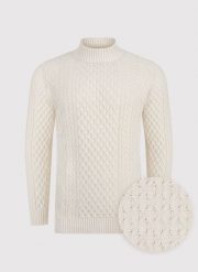 PAKO LORENTE – Beżowy sweter męski. Brązowe swetry męskie Pako Lorente, bez wzorów, z bawełny, bez kołnierzyka, bez ramiączek. Za 139.99 zł.