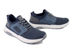 RIEKER 06150-14 blue, półbuty męskie. Niebieskie eleganckie półbuty męskie Rieker, bez obcasa, bez zapięcia. Za 399.90 zł.