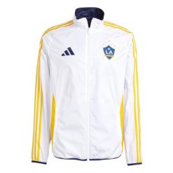Kurtka odwracalna LA Galaxy Anthem 2025/26. Białe kurtki męskie ADIDAS, bez wzorów, eleganckie, bez ramiączek, bez kaptura. W wyprzedaży za 444.25 zł.