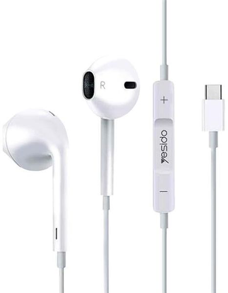 Słuchawki Yesido Słuchawki Douszne YH55 Type-C 120cm, WHITE / BIAŁY. Białe słuchawki douszne Yesido. Za 24.59 zł.